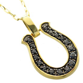 【マラソン同時開催★10%OFFクーポン】18金 ネックレス メンズ K18 18K ゴールド ブラックダイヤモンド 馬蹄 男性用 日本製 鑑別書付き 刻印入り プレゼント ギフト 【人気アイテム】