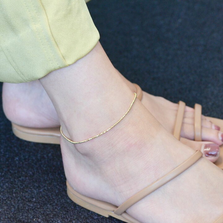 楽天市場 アンクレット K18 レディース ゴールド 18金 18k ミラーボール 24cm 刻印入り 人気アイテム アクセサリーマート