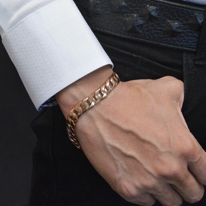 楽天市場 18金 喜平ブレスレット K18 メンズ ピンクゴールド 喜平 メンズブレスレット 41g cm 日本製 刻印入り 男性用 キヘイ 9mm幅 手造り おすすめ 地金 資産価値 極上喜平 御徒町 アクセサリーマート