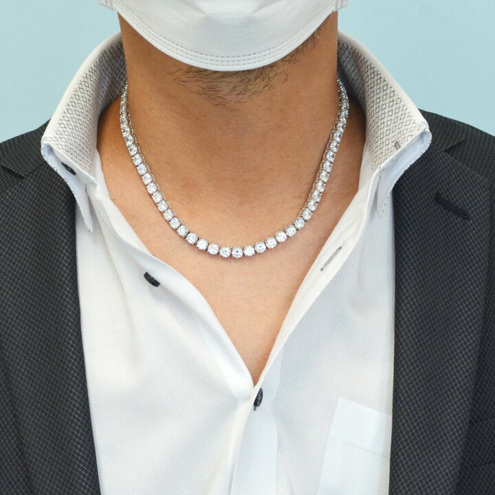 楽天市場】メンズネックレス ダイヤモンド 50カラット プラチナ テニス  