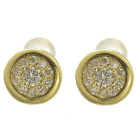 【ポイント10倍!】ピアス レディース K18 18K 18金 ゴールド ダイヤモンドピアス 伏せ込みダイヤ 刻印入り 日本製 女性