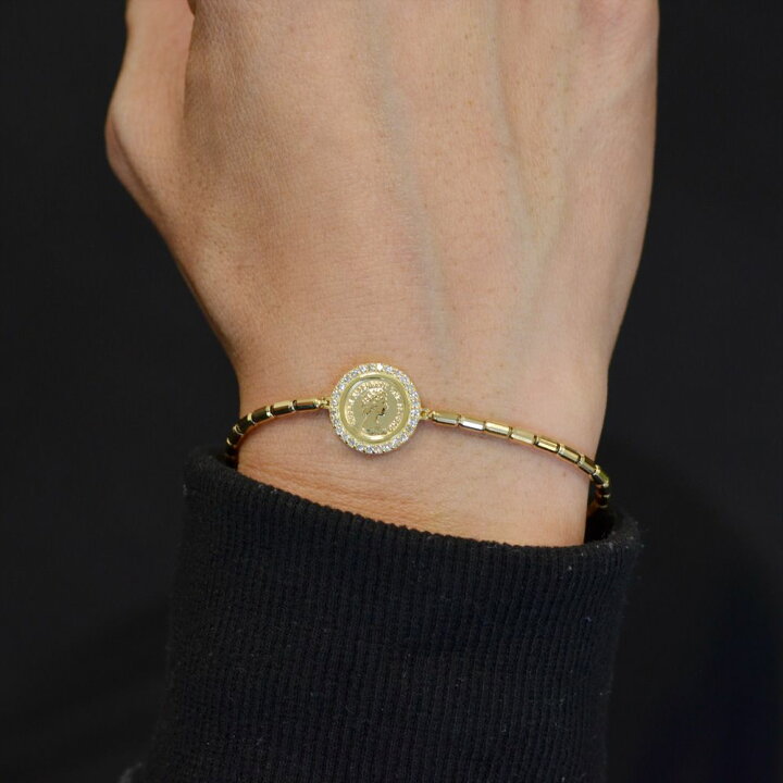 楽天市場】ブレスレット メンズ 18金 K18 18K コイン ゴールド  