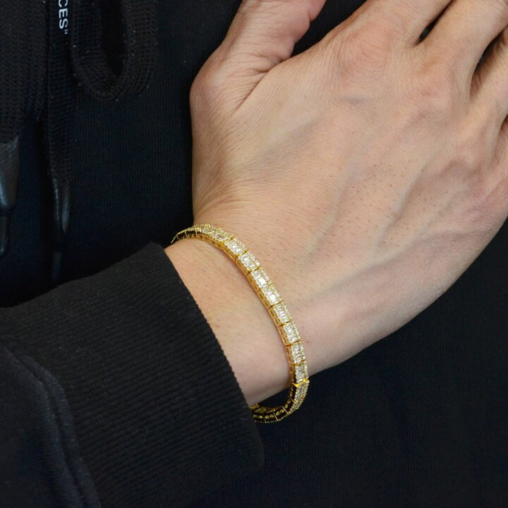 楽天市場 18金 ブレスレット メンズ K18 バゲットカットダイヤモンド 3 8ct ゴールド ダイヤモンドブレスレット レディース 男女兼用 ユニセックス 日本製 刻印入り 鑑別書付き 人気アイテム アクセサリーマート