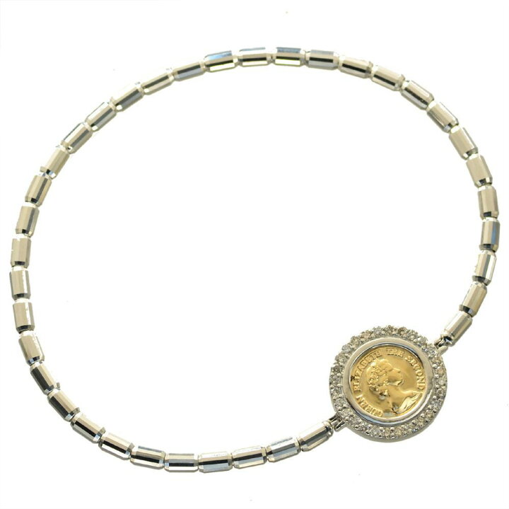 楽天市場】ブレスレット メンズ プラチナ コイン ダイヤモンド  