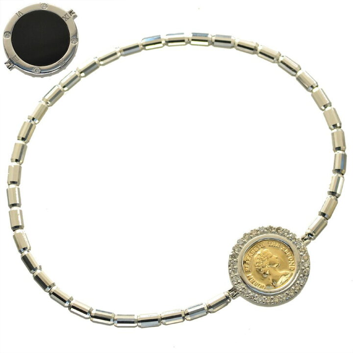 楽天市場】ブレスレット メンズ プラチナ コイン ダイヤモンド  