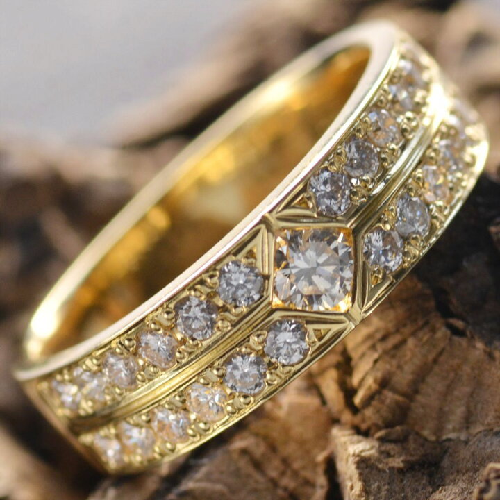 楽天市場】指輪 メンズリング 18金 K18 18K ダイヤモンド 一粒 メンズ  