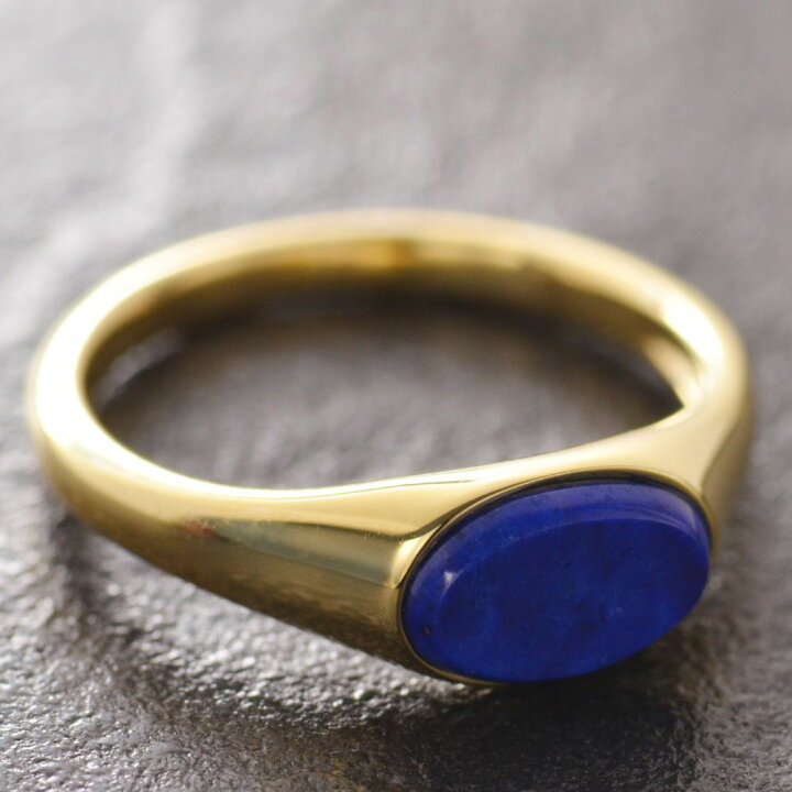 楽天市場】指輪 メンズリング 18金 K18 18K 印台 リング ラピスラズリ  