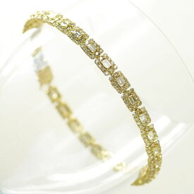 【マラソン限定★10%OFFクーポン!】ブレスレット メンズ K18 18K ダイヤモンド 5カラット ゴールド ダイヤモンドブレスレット バゲットカット レディース 男女兼用 ユニセックス 日本製 刻印入り 鑑別書付き シンプル プレゼント ギフト 【人気アイテム】【動画あり】