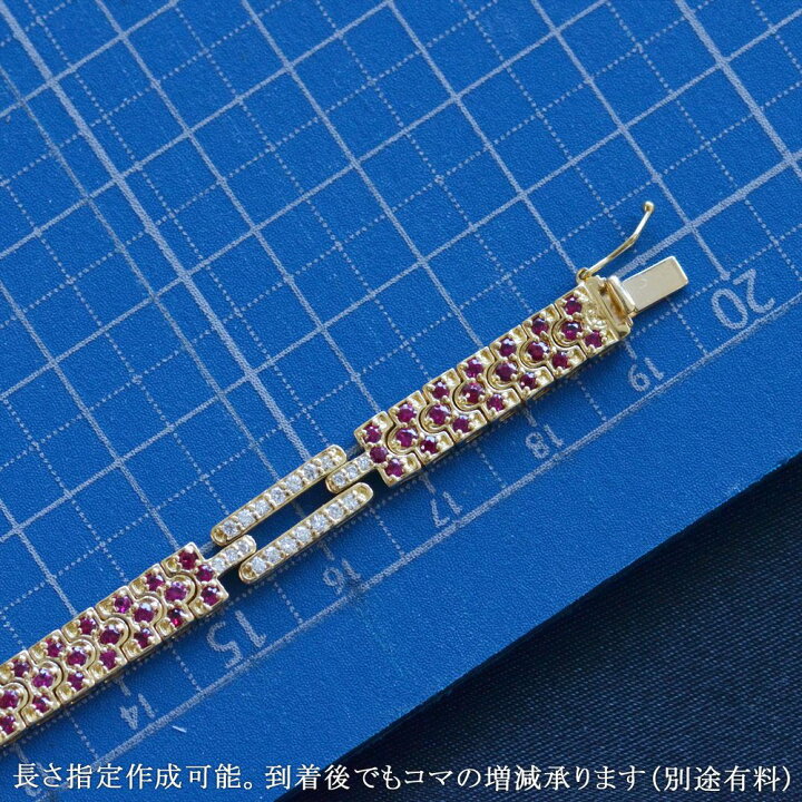 楽天市場】ブレスレット メンズ K18 18K 18金 ダイヤモンド ルビー 2 