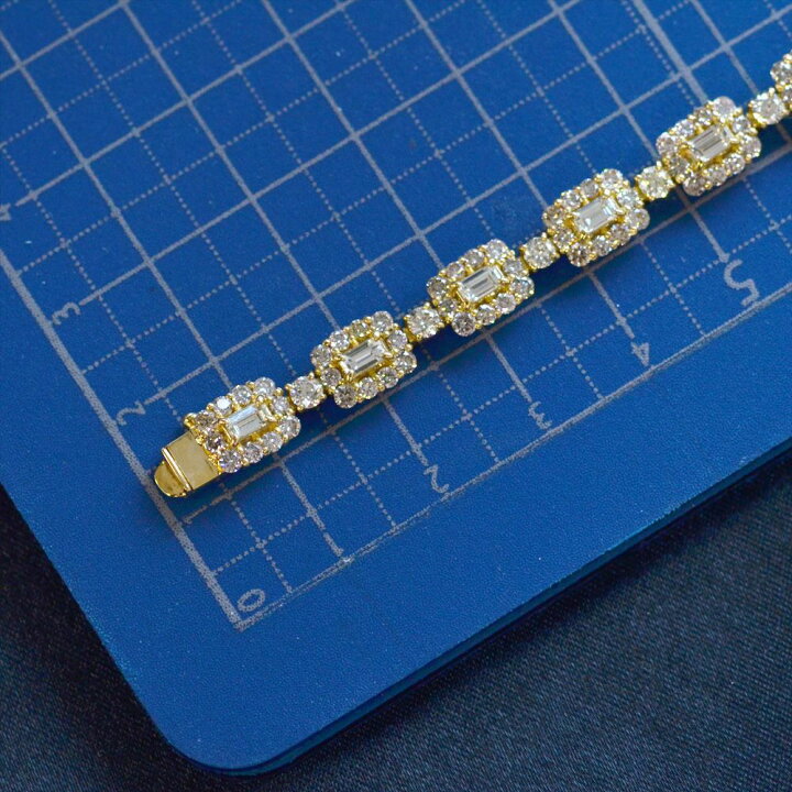 楽天市場】ブレスレット メンズ K18 18K ダイヤモンド 7カラット18金 