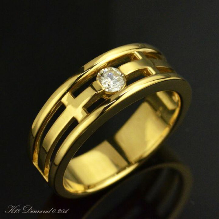 楽天市場】指輪 メンズリング 18金 K18 18K ゴールド ダイヤモンド 