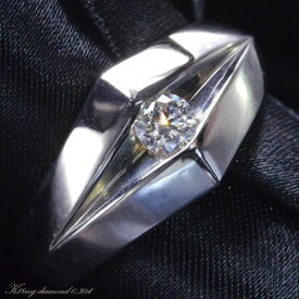 指輪 メンズリング 18金 K18 18K ホワイトゴールド ダイヤモンド 男性用 日本製 刻印入り ごつい 太め