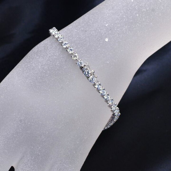 楽天市場】テニスブレスレット ダイヤモンド 5カラット プラチナ 3本爪  