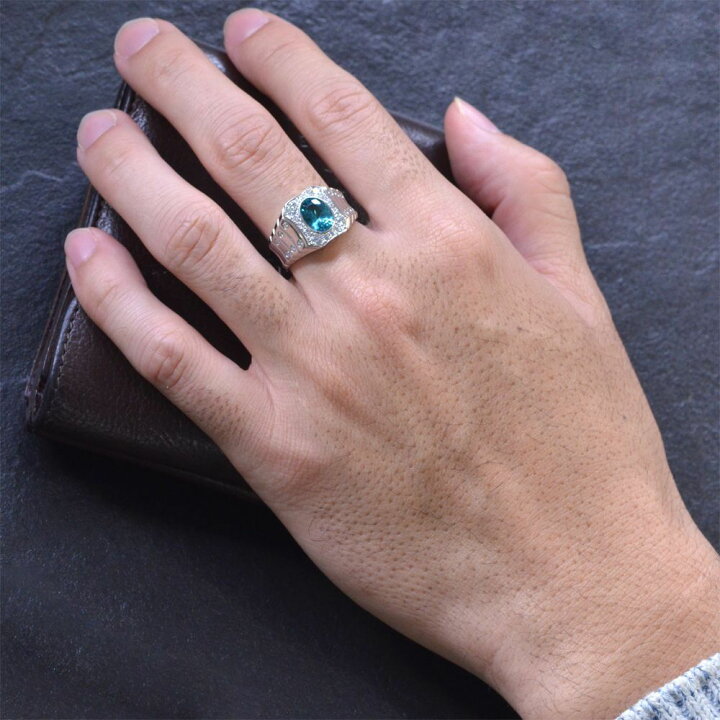 楽天市場】プラチナ リング メンズ 指輪 ダイヤモンド ブルージルコン  