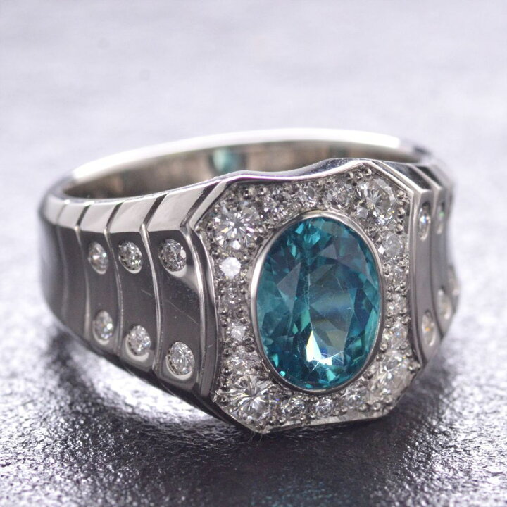 楽天市場】プラチナ リング メンズ 指輪 ダイヤモンド ブルージルコン  