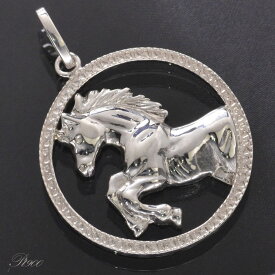 【マラソン同時開催★10%OFFクーポン】ペンダントトップ メンズ プラチナ ホース 馬 男性用 ペンダントヘッド 男性 ネックレストップ 刻印入り 日本製 大きめ シンプル プレゼント ギフト 【人気アイテム】