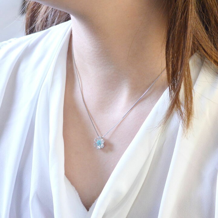 楽天市場】ネックレス レディース パライバトルマリン ローズカット  