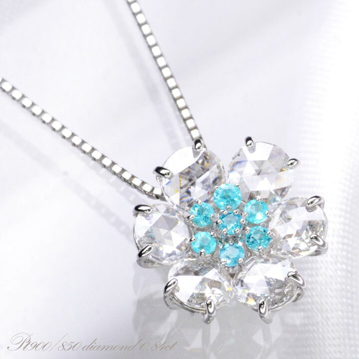 楽天市場】ネックレス レディース パライバトルマリン ローズカット  