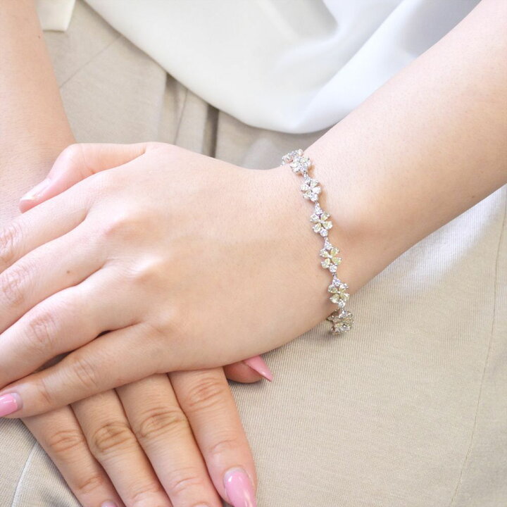 楽天市場】ダイヤモンド ブレスレット レディース プラチナ フラワー  
