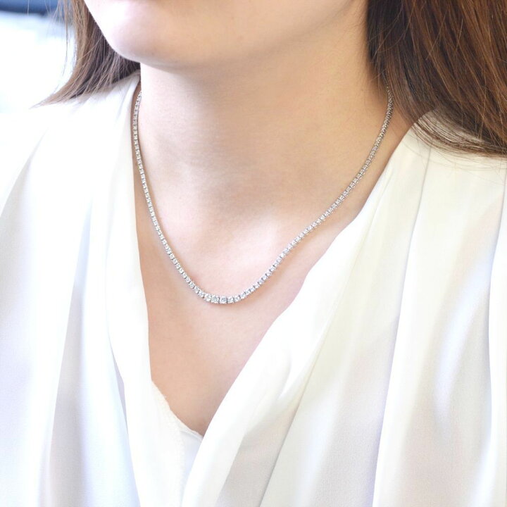 楽天市場】ダイヤモンド テニスネックレス 5カラット プラチナ テニス 