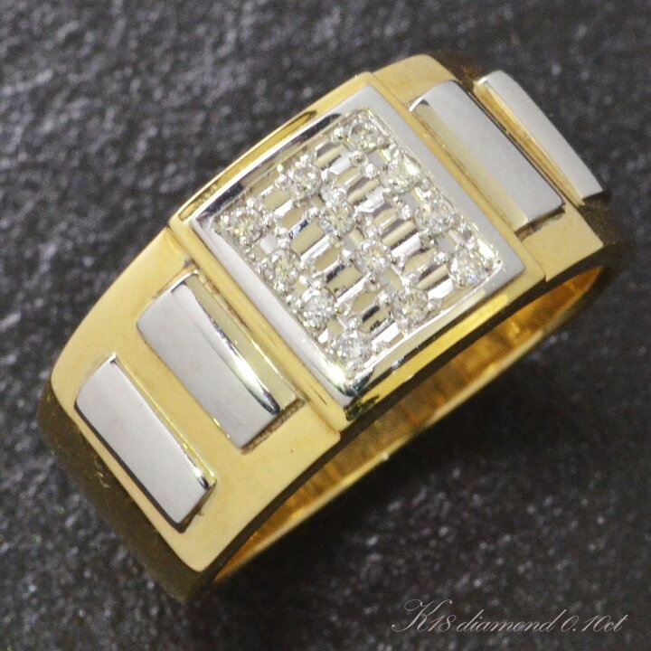 楽天市場】指輪 メンズリング 18金 K18 18K ゴールド 印台リング 