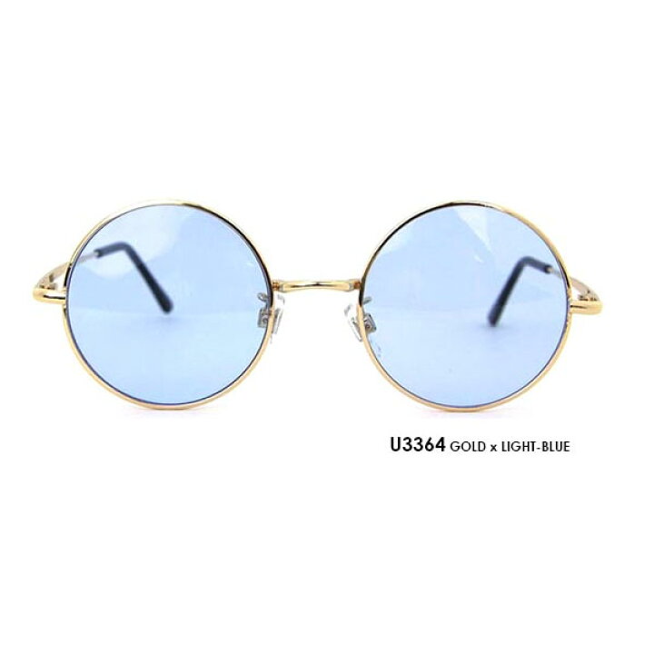 楽天市場】ライトブルー 眼鏡 U3364 丸サングラス 薄い色 メンズ 