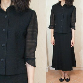 サマーブラッククフオーマルバッグセット夏用紗織スーツなつもの　日本製