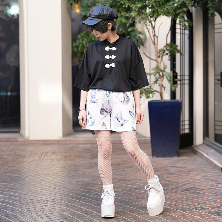 楽天市場 Cat ショーパン ショートパンツ パンツ 薄手 原宿 原宿系 ファッション 韓国 韓国系 レディース 大人 ウエストゴム セットアップ 総柄 かわいい 派手カワ 個性的 ダンス 衣装 ヒップホップ 猫 猫柄 ねこ ネコacdcra メール便可 Acdc Rag 原宿竹下通り店