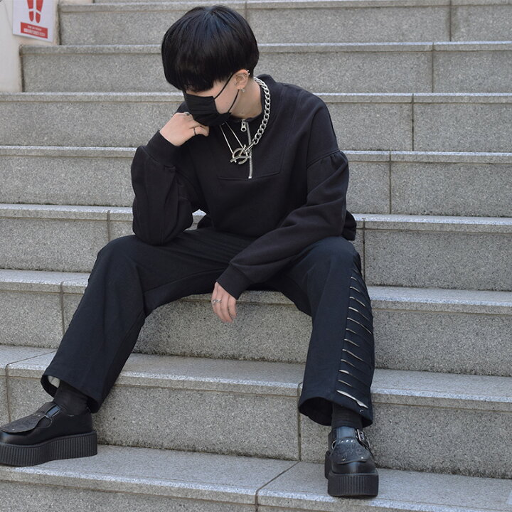 楽天市場 メッシュパンツ 韓国 韓国系 ファッション 原宿 原宿系 レディース メンズ パンツ カーゴパンツ パンク ロック ファッション ストリート 黒 Acdc Rag Acdc Rag 原宿竹下通り店