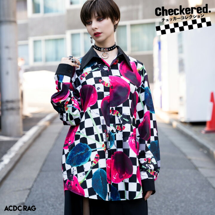 楽天市場 Cチェリー シャツ 長袖 パンク ロック V系 ファッション バンギャ 原宿系 原宿 病み 病みかわいい 派手カワ 個性的 さくらんぼ チェック 市松模様 レディース メンズ ビッグシルエット オーバーサイズ 大きいサイズ ブラック パープル ピンク Acdcrag メール便 楽天市場 Cチェリー シャツ 長袖 パンク ロック V系 ファッション バンギャ 原宿系 原宿 病み 病みかわいい 派手カワ 個性的 さくらんぼ チェック 市松模様 レディース メンズ ビッグシルエット オーバーサイズ 大きいサイズ ブラック パープル ピンク Acdcrag メール便