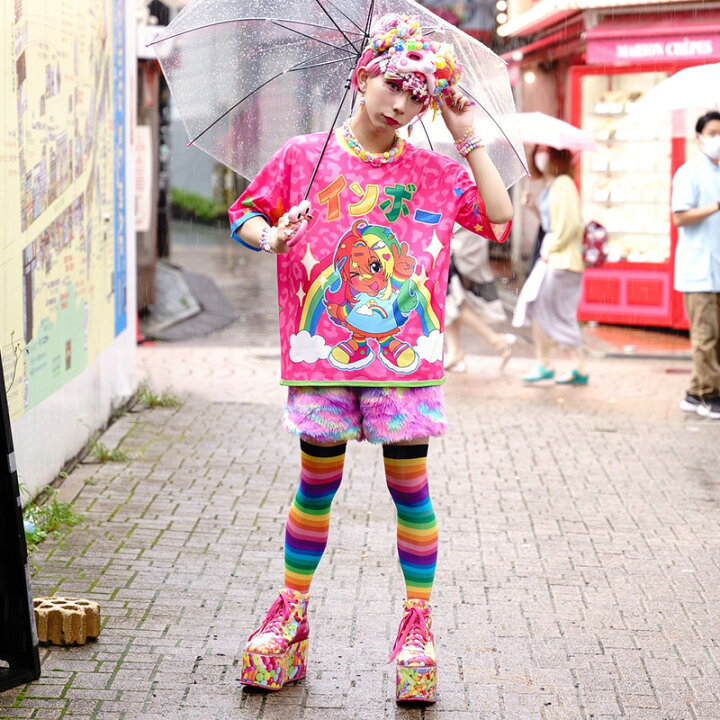 楽天市場 Derptastic Tシャツ 半袖 カットソー 原宿系 原宿 派手カワ ファッション かわいい カラフル 虹 レインボー 個性的 ポップ キュート ファンシー ダンス 衣装 ダンス衣装 ヒップホップ レディース メンズ Acdcrag メール便可 Acdc Rag 原宿竹下通り店