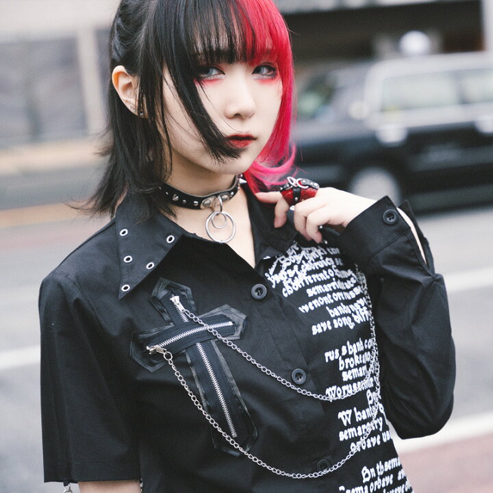 楽天市場】クロスシャツ パンク ロック ファッション V系 原宿 原宿系