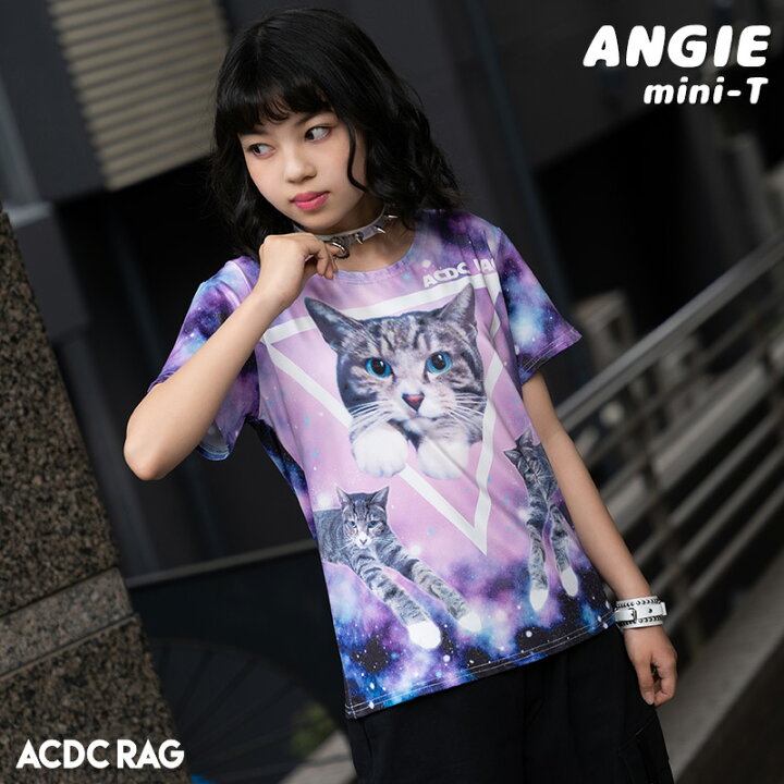 楽天市場 アンジ チビt 猫 猫柄 ネコ ねこ Tシャツ ゆめかわいい ゆめかわ かわいい 宇宙 宇宙柄 服 半袖 ギャラクシー柄 スペース柄 原宿系 青文字系 個性派 個性的 派手カワ Acdc Acdcrag メール便可 Acdc Rag 原宿竹下通り店