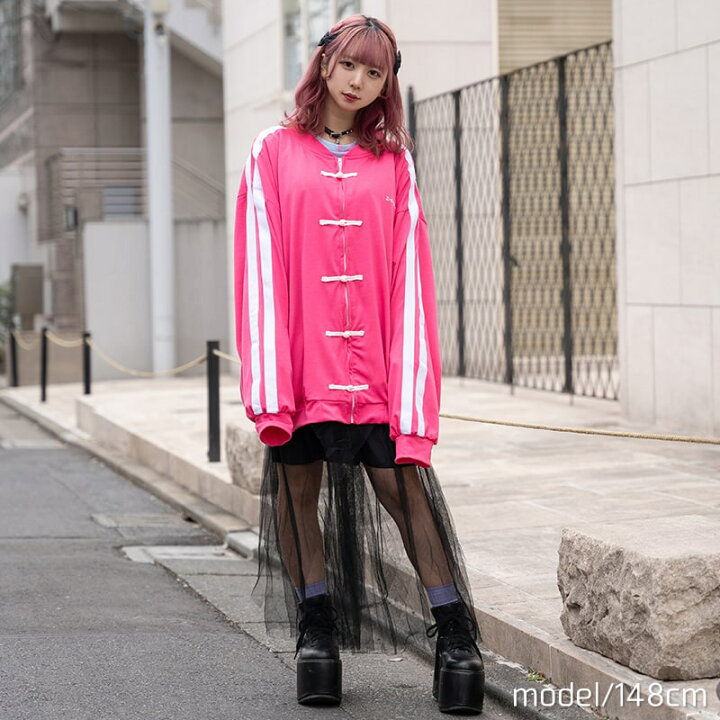 楽天市場 アウトレット Lineブルゾン チャイナ 原宿 韓国 原宿系 ファッション レディース メンズ チャイナボタン ブルゾン ジャケット ジャージ 長袖 かわいい 派手カワ カラフル サイドライン ダンス 衣装 ヒップホップ ガールズ ダンス衣装 個性的 Acdc Rag 原宿