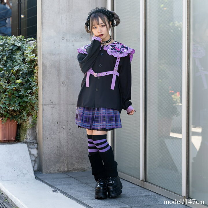 楽天市場 クロミ ブラウス 長袖 ハーネス 原宿 原宿系 病みかわいい 病みかわ メンヘラ 地雷 地雷系 量産型 ファッション パンク ロック V系 レディース 個性的 派手カワ サンリオキャラクターズ サンリオ マイメロ コラボ ブラック Acdcrag Acdc Rag 原宿竹下通り店