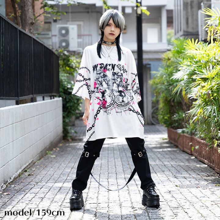 楽天市場 Sweet My Pain ヒュージtシャツ ホワイト 原宿系 韓国 ファッション 半袖 パンク ロック V系 病み 病みかわいい 大きいサイズ レディース メンズ ダンス衣装 衣装 派手カワ イラスト チェーン 羽 羽根 悪魔 かわいい 個性的 白 Acdcrag メール便可 Acdc