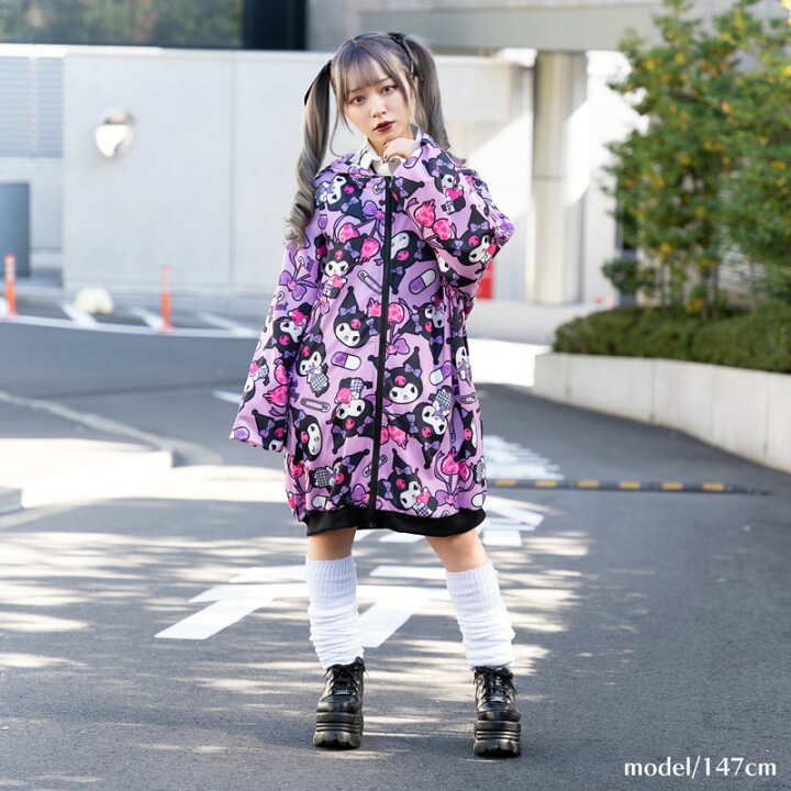 楽天市場 クロミ Zipパーカー 長袖 ジップアップ 原宿 原宿系 病みかわいい 病みかわ メンヘラ 地雷 地雷系 量産型 ファッション パンク ロック V系 レディース メンズ 個性的 派手カワ サンリオキャラクターズ サンリオ マイメロ コラボ パープル Acdcrag Acdc Rag