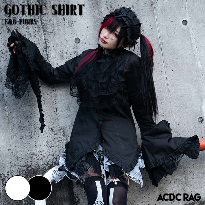 楽天市場 Gothicシャツ ゴシック ゴス ゴスロリ フリル レース 姫袖 シャツ ブラウス Acdc Rag 原宿竹下通り店