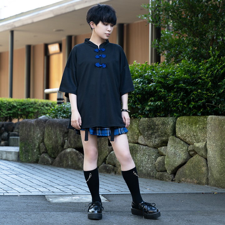 楽天市場 ボタンチャイナtシャツ 原宿系 レディース ファッション メンズ Tシャツ トレーナー 半袖 チャイナ トップス 病みかわいい 派手 かわいい 派手カワ 大きいサイズ ダンス 衣装 ヒップホップ ダンス衣装 ライブ衣装 個性的 Acdc Rag メール便可 Acdc Rag 原宿