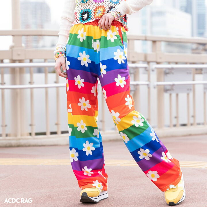 楽天市場】フラワー ロングパンツ ボトムス ロング丈 y2k 原宿系 原宿 