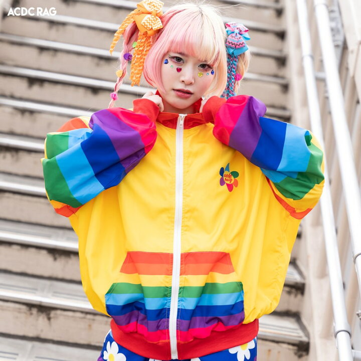 楽天市場 フラワー ジャケット 長袖 Y2k 原宿系 原宿 派手カワ ファッション かわいい カラフル デコラ ゆめかわ ゆめかわいい 個性的 レトロ ポップ キュート ファンシー ダンス 衣装 ダンス衣装 ヒップホップ ショート丈 レディース レインボー Acdcrag Acdc Rag