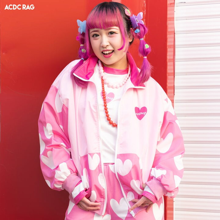 楽天市場 ハート ジャケット 長袖 Y2k 原宿系 原宿 派手カワ ファッション かわいい カラフル デコラ ゆめかわ ゆめかわいい 個性的 レトロ ポップ キュート ファンシー ダンス 衣装 ダンス衣装 ヒップホップ ショート丈 レディース ピンク Acdcrag Acdc Rag 原宿竹下