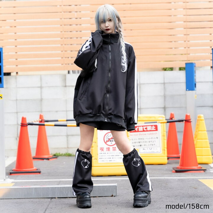 楽天市場 安心 ジャージレッグウォーマー ブラック ジャージ 原宿 韓国 原宿系 ファッション レディース かわいい 派手カワ サイドライン 刺繍 ダンス 衣装 ヒップホップ ダンス衣装 個性的 Acdc Rag メール便可 Acdc Rag 原宿竹下通り店