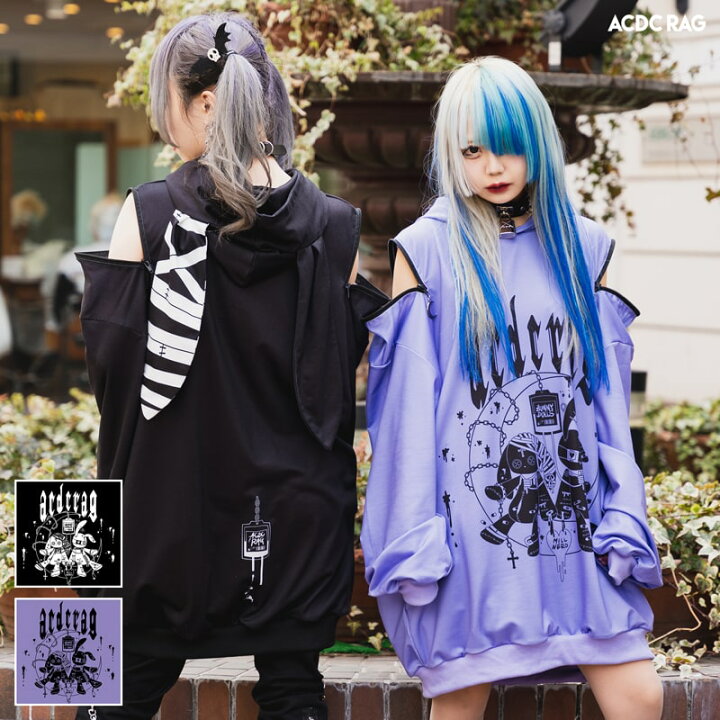 楽天市場 ムーンバニードールズ パーカー 長袖 パンク ロック V系 ファッション バンギャ 原宿系 原宿 韓国 病み 病みかわいい 派手カワ うさぎ うさ耳 個性的 レディース メンズ ユニセックス ビッグシルエット オーバーサイズ 大きいサイズ Acdcrag Acdc Rag 原宿