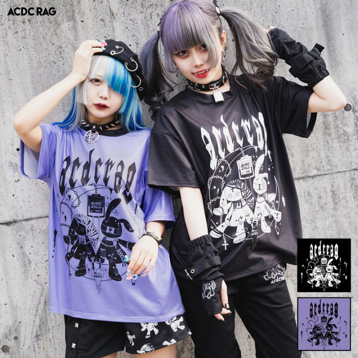 楽天市場 ムーンバニードールズ Tシャツ 半袖 パンク ロック V系 ファッション バンギャ 原宿系 原宿 韓国 病み 病みかわいい 派手カワ うさぎ 個性的 レディース メンズ ユニセックス ビッグシルエット オーバーサイズ 大きいサイズ Acdcrag メール便可 Acdc Rag