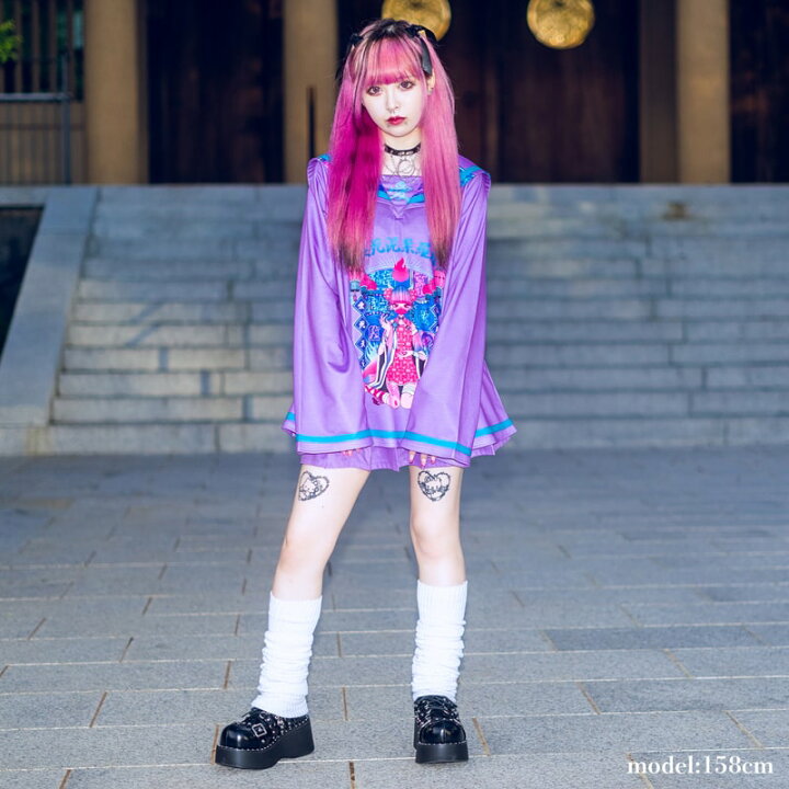楽天市場 愛死天流 セーラー Tシャツ ロンt 長袖 ファッション 原宿系 原宿 病み 病みかわいい 派手カワ パンク ロック 中華風 Neoチャイナ 和風 イラスト 女の子 個性的 レディース ブラック パープル 大きいサイズ Acdcrag Acdc Rag 原宿竹下通り店
