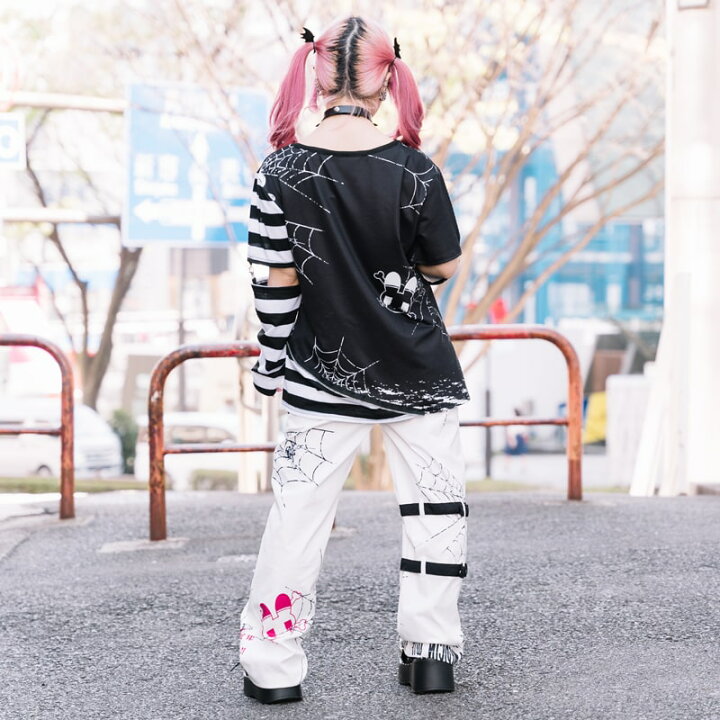 楽天市場 Emoパンクメンヘラチャン Zipロンt Tシャツ 長袖 2way ファッション 原宿系 原宿 病み 病みかわいい 派手カワ パンク ロック Zip ボーダー 江崎びす子 メンヘラチャン メンヘラ 個性的 レディース ブラック ピンク ホワイト 大きいサイズ Acdcrag メール便可