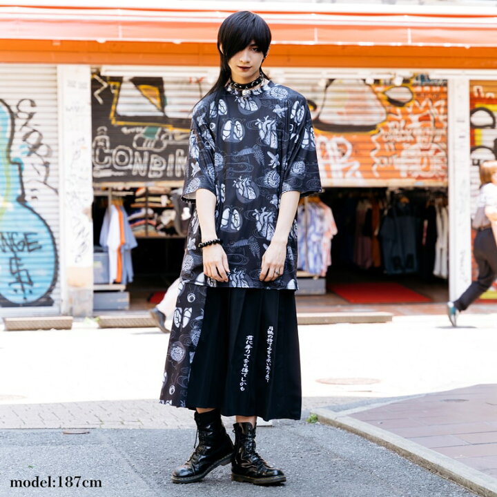 楽天市場 をち水 ヒュージtシャツ 半袖 ファッション 原宿系 原宿 病み 病みかわいい 派手カワ パンク ロック ダーク 和風 Neoジャパン 金魚 目玉 臓器 個性的 レディース メンズ ブラック パープル 大きいサイズ Acdcrag メール便可 Acdc Rag 原宿竹下通り店