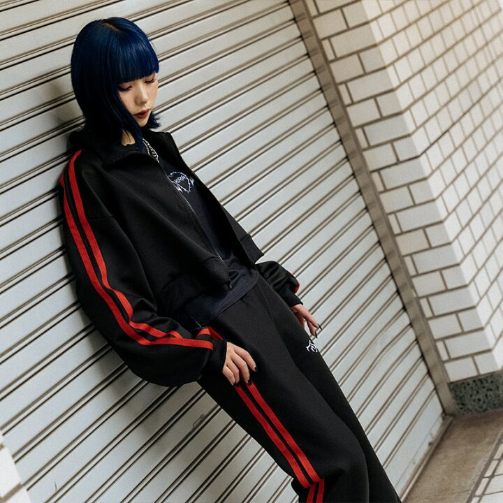 楽天市場 Wing Heart ジャージパンツ ボトムス Y2k 原宿系 原宿 派手カワ ファッション パンク ロック ギャル 個性的 レトロ 病み 病みかわいい ジャージ サイドライン 刺繍 ダンス 衣装 ダンス衣装 ヒップホップ レディース ブラック Acdcrag Acdc Rag 原宿竹下通り店