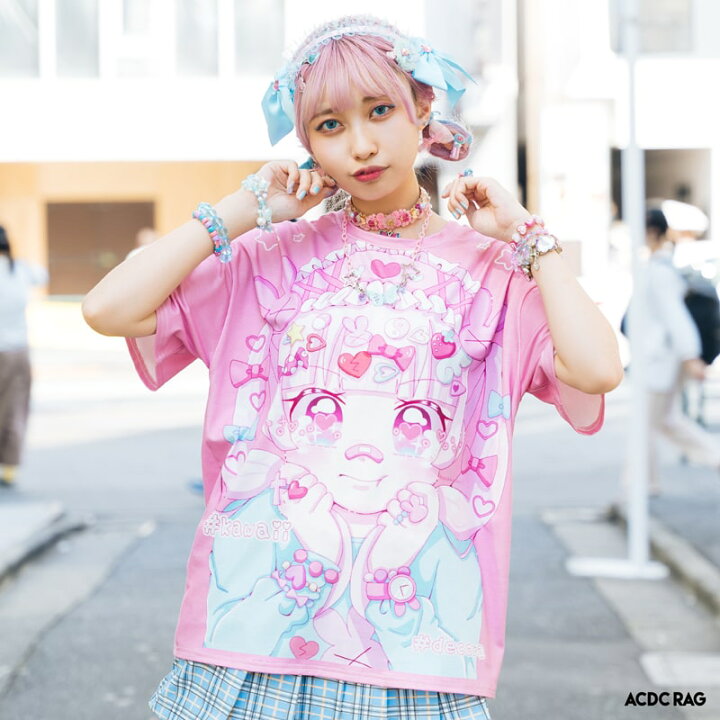 楽天市場 このままの私を好きと言って Tシャツ 半袖 カットソー 原宿系 原宿 派手カワ ファッション かわいい カラフル デコラ 女の子 個性的 パステル ハート 羽根 ポップ キュート ファンシー ダンス 衣装 ダンス衣装 ヒップホップ レディース メンズ ピンク Acdcrag